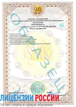Образец сертификата соответствия (приложение) Чудово Сертификат OHSAS 18001
